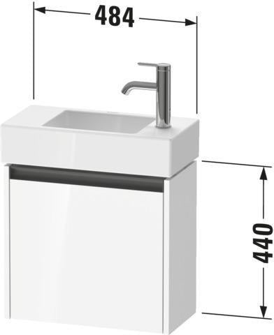 DURAVIT Ketho.2 Waschtischunterbau 484 mm Eiche Terra Matt, 1 Tür links, wandhängend