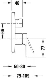 Duravit B.3 Wannenmischer Unterputz mit Umstellventil und SK – Chrom, Einhebel, 2 Verbraucher