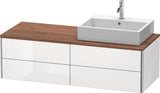 Duravit XSquare Waschtischunterbau 1400 mm mit Schubkasten, Becken rechts, s-matt