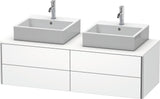 DURAVIT XSquare Waschtischunterbau 1400 mm, 4 Schubkästen, wandhängend, Betongrau Matt