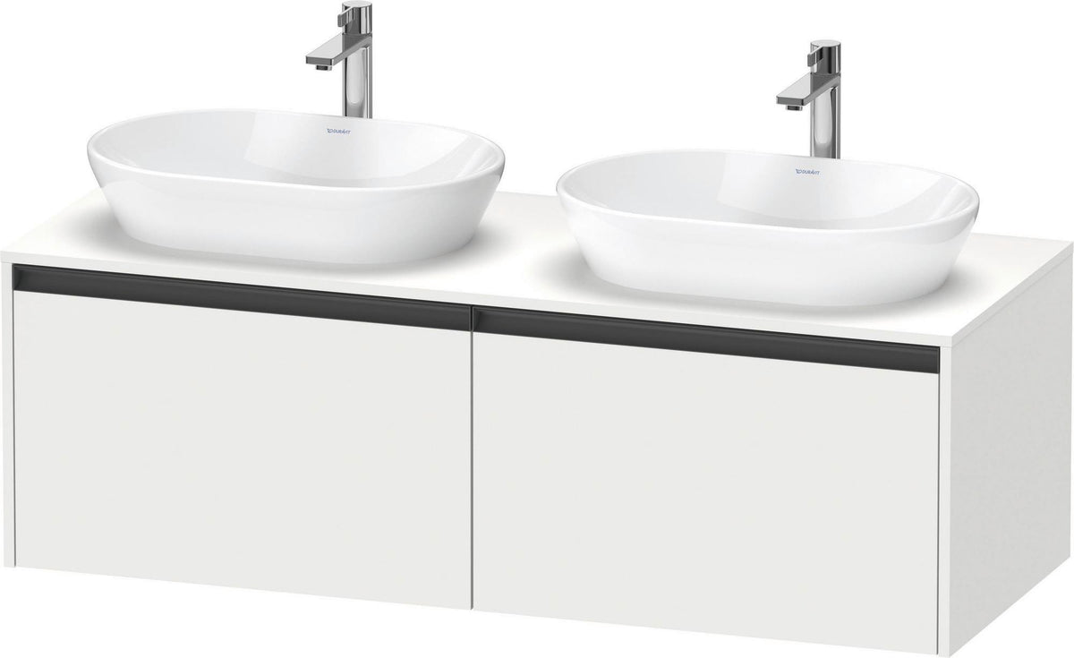 Duravit Ketho.2 Konsolen-Waschtischunterbau 1400 mm Betongrau Matt mit 2 Auszügen