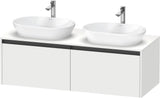 Duravit Ketho.2 Konsolen-Waschtischunterbau 1400 mm Betongrau Matt mit 2 Auszügen