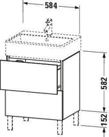 Duravit L-Cube Waschtischunterbau 584 mm taupe supermatt mit Tip-On-Technik