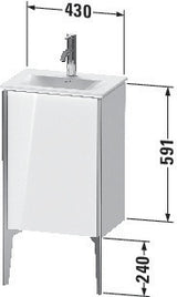Duravit Waschtischunterbau XVIU 591 mm – bodenstehend, 1 Tür, Aluminiumprofil, ta s-matt