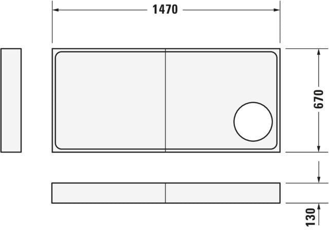DURAVIT Starck Slimline Duschwanne 1400x750 mm Weiß Sanitäracryl mit Antislip