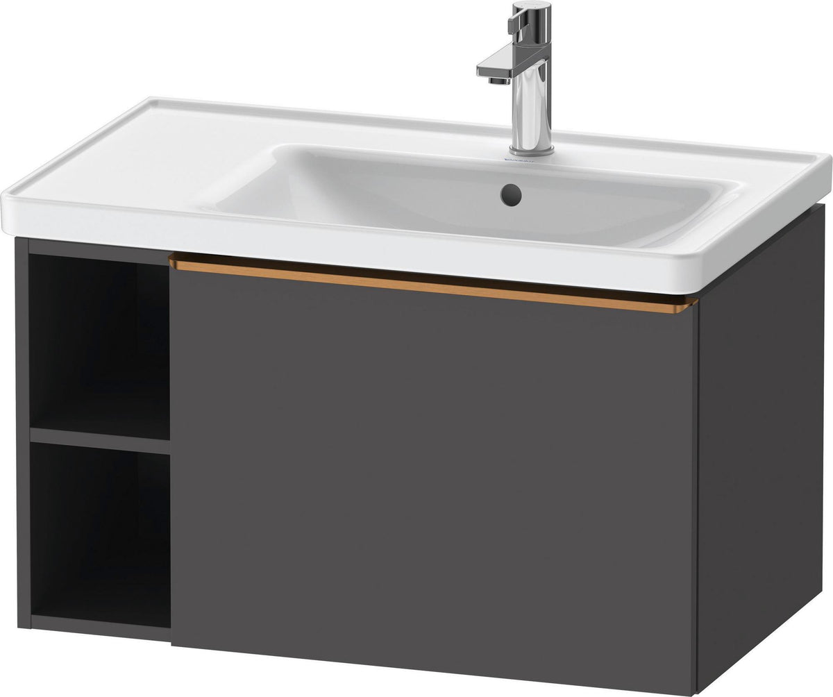 DURAVIT D-Neo Waschtischunterbau 784 mm wandhängend mit 1 Auszug und 2 offenen Fächern in Betongrau Matt
