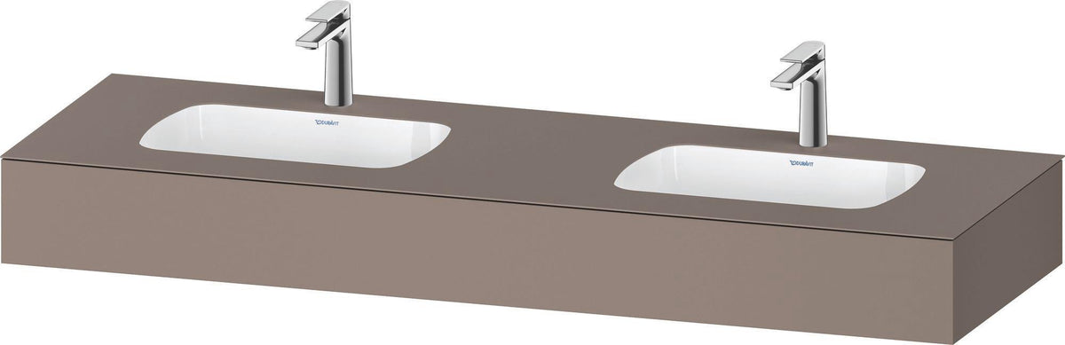DURAVIT Qatego Einbauwaschtisch 1600 mm mit Konsole, 2 Plätze, antibakteriell, Weiß Hochglanz