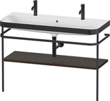 DURAVIT Happy D.2 c-bonded Waschtischset 1175 mm mit Metallkonsole, Taupe seidenmatt