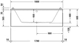 DURAVIT Starck Whirlwanne 1800x800mm, 2 Rückenschrägen, Air-System, Weiß
