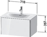 DURAVIT XSquare Waschtischunterbau 710 mm wandhängend – 1 Auszug, s-matt, Eiche massiv