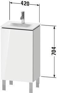Duravit L-Cube Waschtischunterbau 704x440x311mm Türanschlag links weiß matt