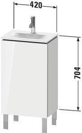 Duravit L-Cube Waschtischunterbau 704x440x311mm Türanschlag links weiß matt