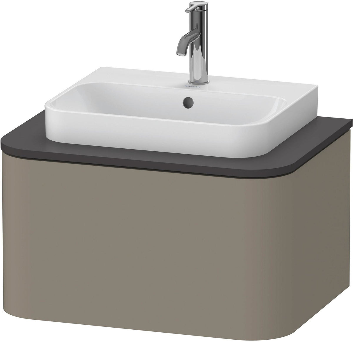 DURAVIT Happy D.2 Konsolenwaschtischunterbau 650 mm taupe supermatt mit Tip-On und LED