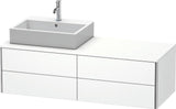 Duravit XSquare Waschtischunterbau 1400 mm in Steingrau Matt mit Becken links