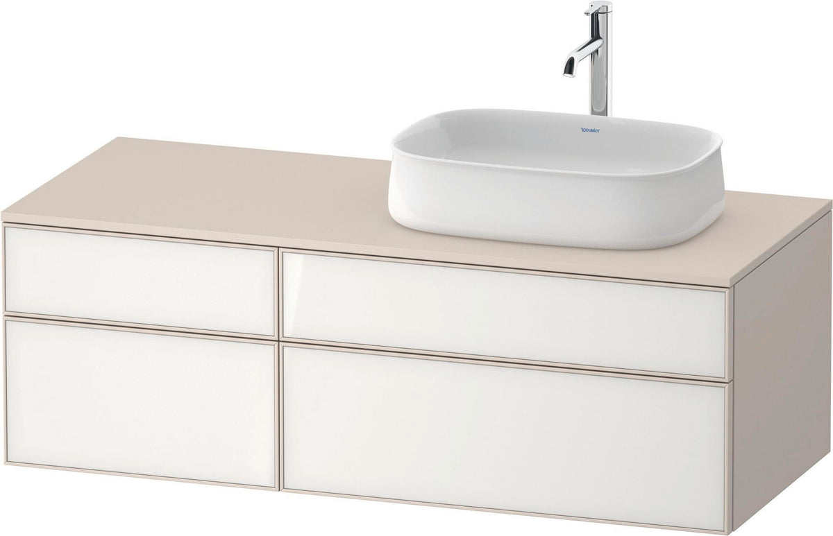 DURAVIT Zencha Konsolenwaschtischunterbau 1300 mm Eiche Anthrazit mit 2 Auszügen und Tip-on-Technik