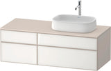 DURAVIT Zencha Konsolenwaschtischunterbau 1300 mm Eiche Anthrazit mit 2 Auszügen und Tip-on-Technik