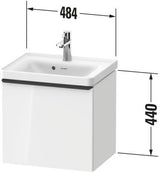 Duravit D-Neo Waschtischunterbau 484 mm Eiche Terra Matt mit 1 Auszug und Soft-Close