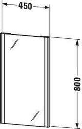 Duravit XSquare Spiegel 450x800mm chrom mit LED-Beleuchtung und Dimmfunktion
