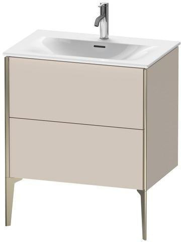 Duravit XViu Waschtischunterbau 710 mm mit 2 Auszügen, Nussbaum Mitte, Stehend