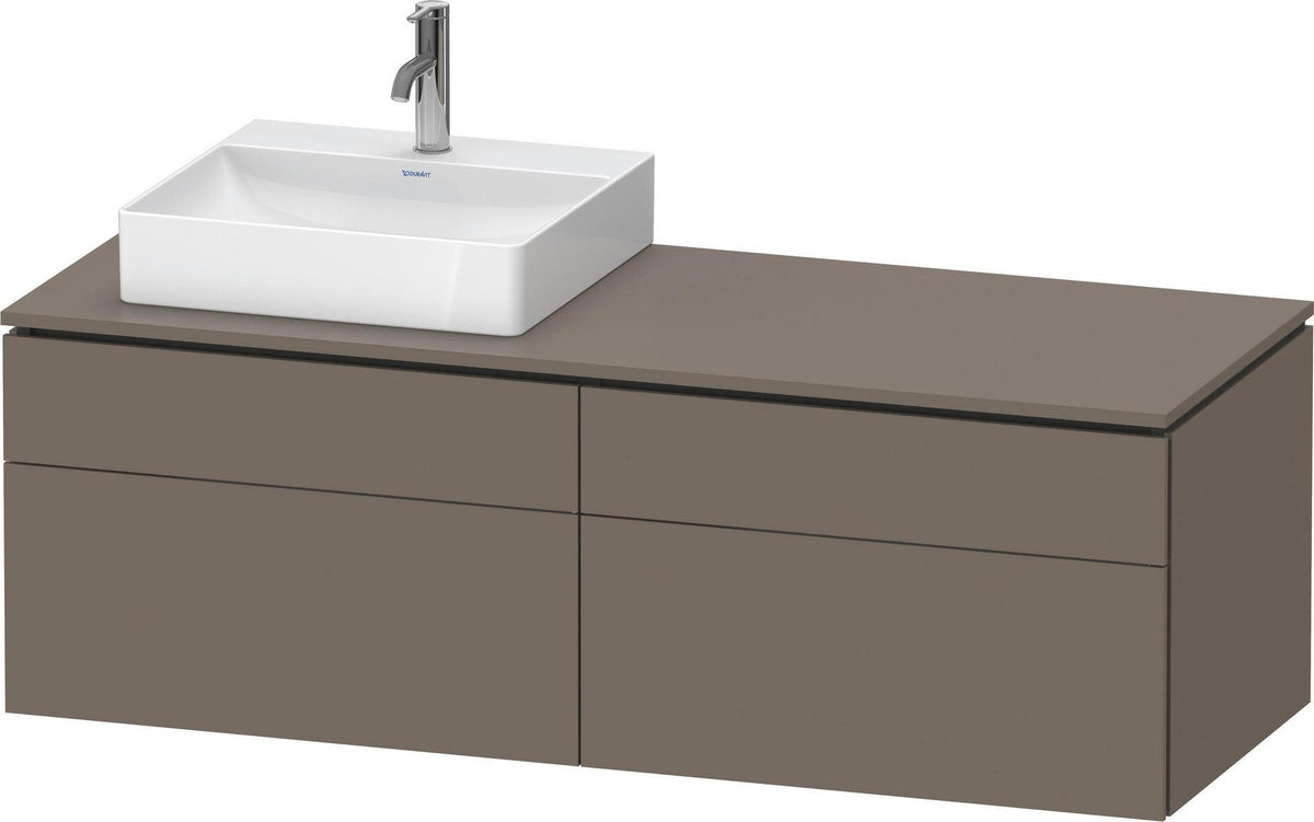 Duravit L-Cube Konsolenwaschtischunterbau 1420 mm Taupe Supermatt mit Tip-On Technik