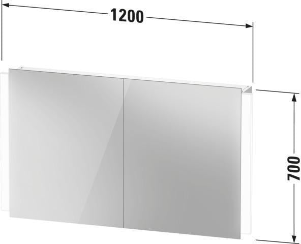 DURAVIT Spiegelschrank Ketho.2 800 mm mit LED-Beleuchtung, 2 Türen und Soft-Close