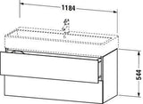 Duravit L-Cube Waschtischunterbau 1184 mm Amerikanisch Nussbaum mit 2 Schubkästen und Tip-On-Technik