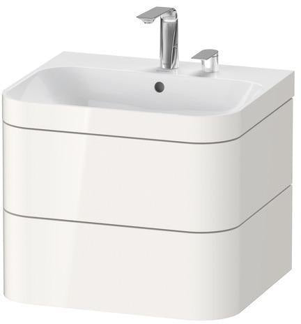 Duravit Waschtischset Happy D.2 Plus 575x490mm mit 2 Schubkästen in Taupe Supermatt
