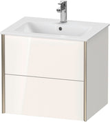 DURAVIT XViu Waschtischunterbau wandhängend 610 mm, 2 Schubkästen, weiß matt – ohne Griff, mit Tip-On-Technik