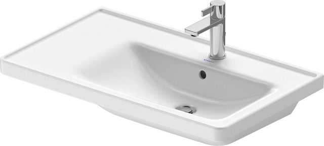 Duravit D-Neo Waschtisch 800 mm weiß mit WonderGliss, Becken rechts, Wandmontage