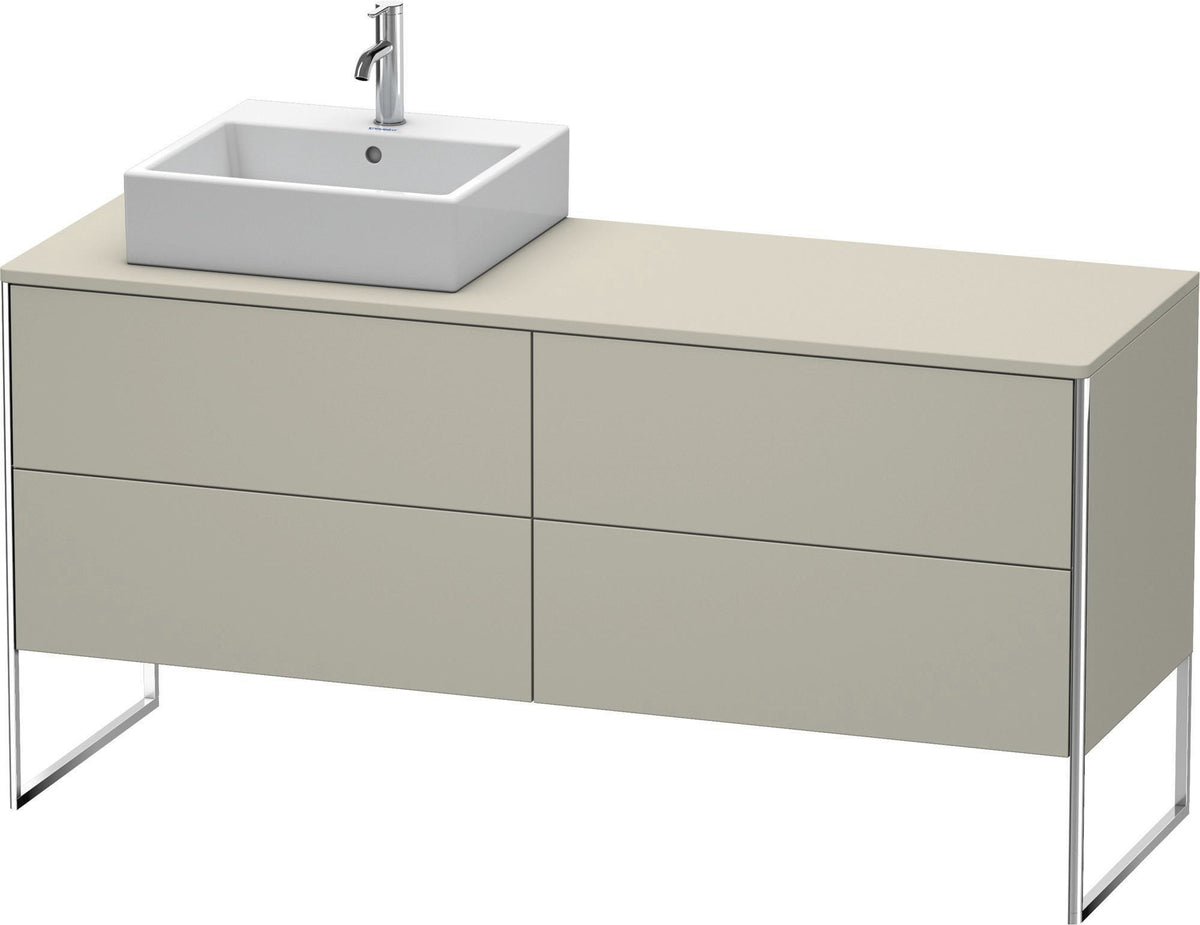 DURAVIT XSquare Waschtischunterbau betongrau matt 1600 mm mit 4 Auszügen, bodenstehend
