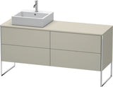 DURAVIT XSquare Waschtischunterbau betongrau matt 1600 mm mit 4 Auszügen, bodenstehend