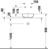 DURAVIT Sivida Aufsatzwaschtisch 300 mm DuroCast Plus ohne Überlauf, Weiß