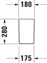 DURAVIT Halbsäule Happy D.2 für 070950, weiß WonderGliss – 280 x 180 x 280 mm, schmutzabweisend