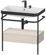 Duravit Waschtischset Happy D.2 Plus 775x490mm ein Hahnloch taupe supermatt