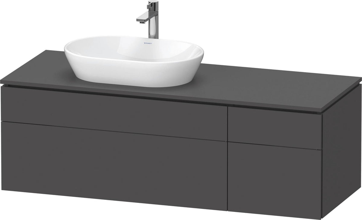 Duravit L-Cube Waschtischunterbau 1420 mm Taupe supermatt mit Tip-On Technik