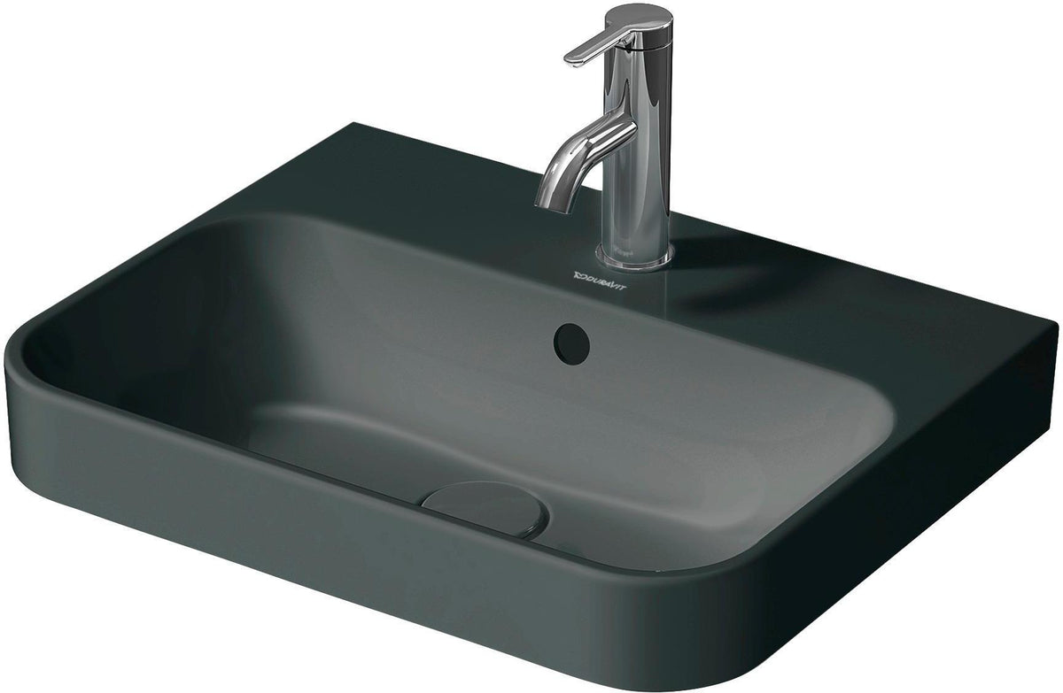 DURAVIT Aufsatzbecken Happy D.2 Plus 500 mm Weiß mit Überlauf und Hahnlochbank