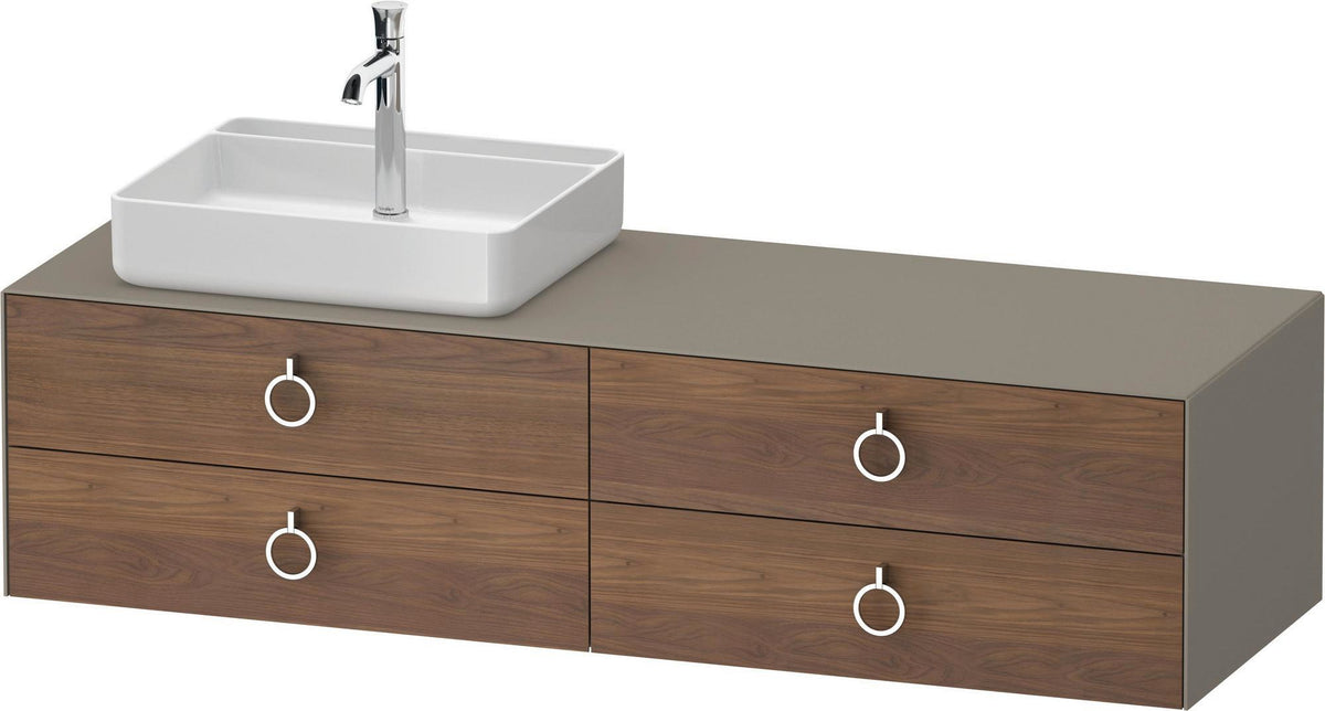 DURAVIT White Tulip Konsolenwaschtischunterbau 1600 mm, 4 Schubkästen, Weiß Seidenmatt, Philippe Starck