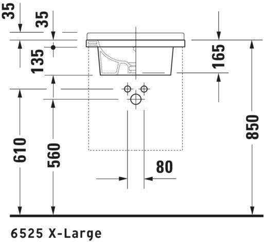 DURAVIT Einbauwaschtisch Starck 3 480 mm weiß mit Überlauf und Hahnlochbank