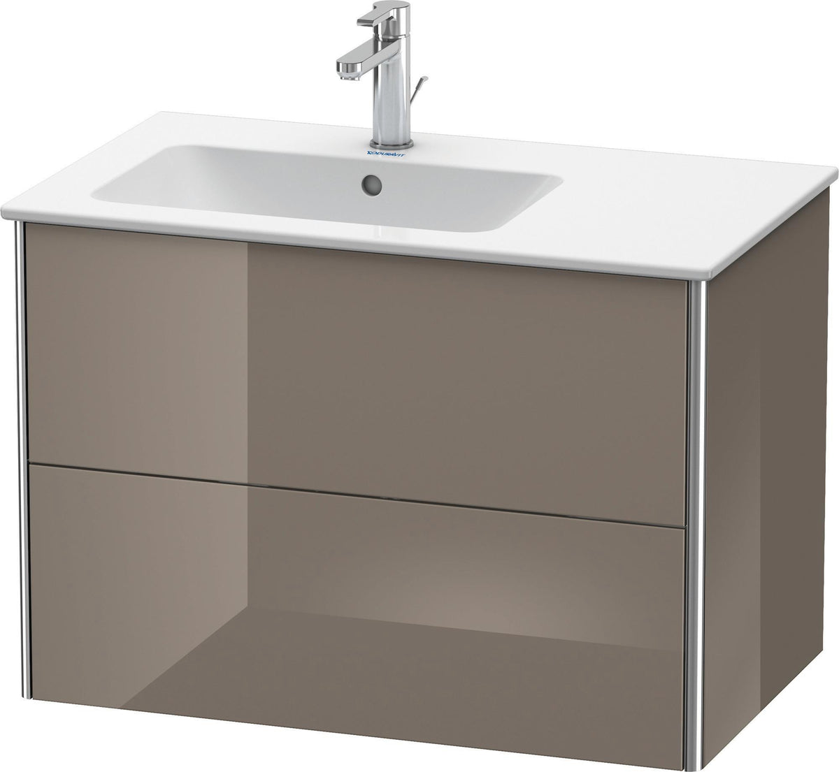 Duravit XSquare Waschtischunterbau 810 mm betongrau matt mit 2 Schubkästen und Tip-On-Technik