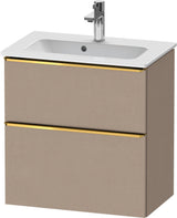 Duravit D-Neo Waschtischunterbau 610 mm betongrau matt mit Soft-Close und Bronze-Griff