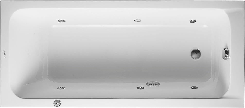 Duravit D-Code Whirlwanne 1700x750mm Einbau Acryl, 1 Rückenschräge, Jet-Project, Weiß