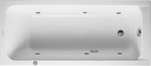 Duravit D-Code Whirlwanne 1700x750mm Einbau Acryl, 1 Rückenschräge, Jet-Project, Weiß