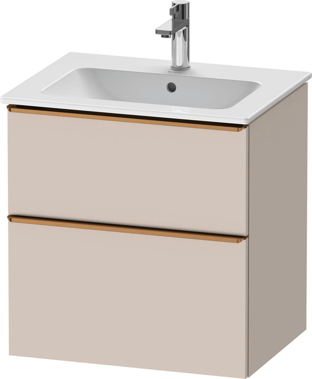 DURAVIT D-Neo Waschtischunterbau 610 mm Eiche Schwarz mit Bronze Griff – wandhängend