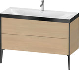 DURAVIT XViu c-bonded Waschtischunterbauset 1200 mm, 2 Auszüge, Eiche Dunkel / Schwarz Matt