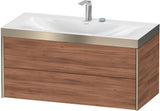DURAVIT XViu Waschtischunterbauset c-bonded 1000 mm Nussbaum Champagner matt 2 Schubkästen