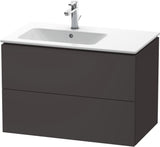 DURAVIT L-Cube Waschtischunterbau 820 mm betongrau matt – 2 Schubkästen, Becken links, wandhängend