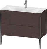 DURAVIT XViu c-bonded Waschtischunterbauset 1000 mm, 2 Auszüge, Eiche/schwarz matt, bodenstehend