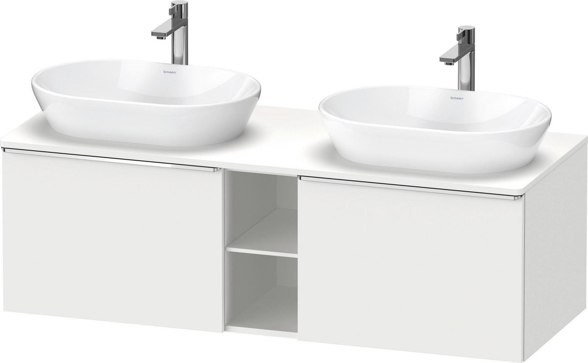 DURAVIT D-Neo Konsolenwaschtischunterbau 1400 mm betongrau matt mit 2 Auszügen und Bronze-Griffen