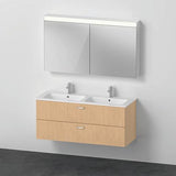 DURAVIT XBase Möbel-Set 1300 mm Nussbaum Dunkel mit Waschtisch, Unterbau und Spiegelschrank