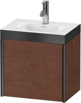 DURAVIT XViu Waschtischunterbauset 460 mm mit c-bonded Technologie, 1 Tür, schwarz matt / Nussbaum